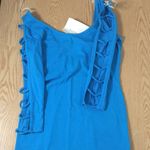 B17 New Sexy Women’s Trac Dress with Cut Out Sleeves V Back Blue Size Small Photo 3