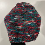 Trillium Slouchy Beanie Hat in Tinsel, Teal, White, Red, and Maroon One Size Blue Photo 0