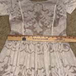 Plenty by Tracy Reese Lace Fit & Flare Dress Cutout Back Short Sleeve Tan Size 8 Photo 9