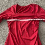 SheIn Red Square Neck Long Sleeve Form Fitting Dress | Size Large Photo 8