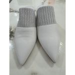 Vince Womens Raven Leather & Knit Block Heel Mules White - Size 8M $350 Photo 4
