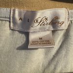 Alex Stirling Vintage Polo Shirt Floral Collar White Beige Medium Gold Photo 2