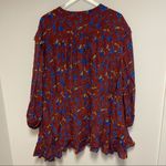 Free People  Flower Fields Mini Dress Small Burgundy Blouson Boho Bohemian NWT Photo 10