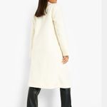Boohoo  textured wool look long coat cream NWT size 4‎ us uk 8 Photo 3