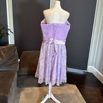 Women’s Short Purple Chiffon & Lace Prom Party Homecoming Dress Corset Size 18 Photo 4