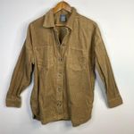 matty m Cotton Blend Corduroy Shirt Jacket Shacket Brown Tan Gorpcore womens XL Photo 0