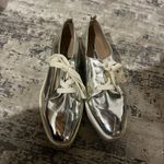 Karl Lagerfeld  Metallic Silver Bali Platform Shoes Size 8.5 US Photo 1
