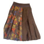VICTORIA VICTORIA BECKHAM Pleated Skirt Multicolor Floral Print Brown Midi Size M Photo 0