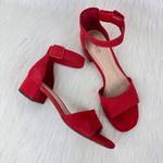 Clarks Women's  Elisa Dedra Suede Open Toe Heeled Sandals Shoes Size 9 Red Photo 0