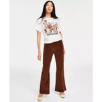 Self Esteem  trousers Juniors Women’s 26” medium Corduroy Brown Flared Pants nwt Photo 9