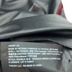 Theory  Black Paper Faux Leather Button Front Triangle Shift Dress Size P Petite Photo 8