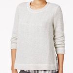 Sanctuary Light Gray Plaid Lined Wool Blend Knit Sweater Photo 0