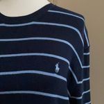 Polo Vintage  Ralph Lauren Navy Blue Striped Crew Neck Sweater Photo 4