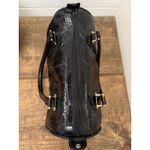 Eel Skin Black Satchel Handbag Shoulder Bag Y2K Vintage Purse w/ long strap Photo 5