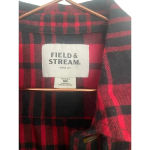 Field & Stream  Flannel Red Black Plaid Long Sleeve Button Up Shirt Size Medium Photo 3