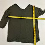 Tahari  V-Neck Modal Top Size L Olive Green 3/4 Sleeve Pullover Stretch Photo 2