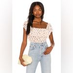 Free People Juliet bodysuit ruffle square neck floral print tiered smock top Photo 2