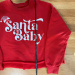 Santa Baby Cropped Sweatshirt Women’s Size Large Red Photo 2
