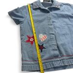 Vtg 90s Cottagecore Denim Plaid Layered Button Up Heart Embroidery Grandmacore Photo 6