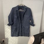 BDG Utility Jacket Oversized Dark Wash Button Front Long Sleeve Pockets XS TP Photo 4