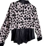 Gracia Black and White Animal Print Wrap Faux Leather Womans Top Size Large Photo 10