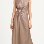 HOUSE of Harlow 1960 x REVOLVE Beige brown satin long keyhole maxi dress Sz XL Photo 0