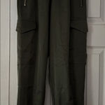ZARA  Khaki Satin Utility Trousers‎ Size Small Like New Photo 0