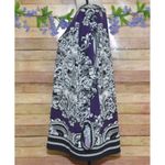 Alfani  Womens Purple Puff Sleeve Floral Blouse Plus Size 2X Scoop Neck Career Photo 4