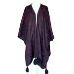 Cleobella  Burgundy Tassel Cape Cardigan Kimono Capelet One‎ Size Photo 3