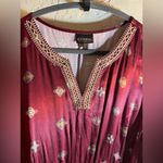 Shyanne Burgandy Maroon Western Southwestern Patterned Long Sleeve Dress XL Photo 6