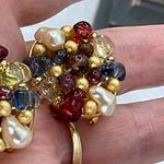 Liz Claiborne Vintage clip beaded faux pearl earrings Photo 6