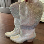 Sparkly Cowboy Boots Silver Size 8 Photo 0