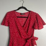 Rellipop Polka Dot Wrap Dress Flowy Ruffle Trim Red and White Small Size undefined Photo 3