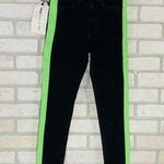 Rag and Bone NWT Mazie Black Lime Tuxedo Stripe Skinny Jeans Size 24 Photo 2