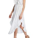 IRO White Lemon V-Neck Ruffle Linen Dress w/ Belt ( 34 ) Photo 0