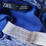 ZARA  Blue White Floral Ruffle Long Sleeve Short Romper Size S Photo 6