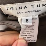 Trina Turk Mid Rise Equestrian Riding Pants Olive Green with Brown Faux Suede Photo 2