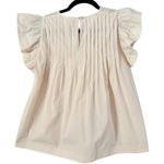Marie Oliver Off White Pintuck Ruffle Sleeve Blouse Sz Small Victorian Romantic Photo 2