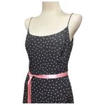 Jessica Howard  Sleeveless Belted Polka Dot Midi Dress Black Pink 10 Photo 1