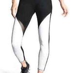 Athleta Athletes Precision 7/8 Ankle Tight Legging Black White Mesh Photo 0