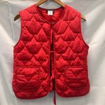 Sans Souci  Red Padded Puffed Vest Tie Front Winter Small Casual Outdoor Coquette Photo 3