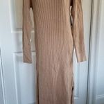 WAYF  Dede X Emily BFF Camel Tan Ribbed  Long Sleeve Sweater Dress Womens Size XS Photo 7