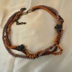 Lucky Brand wood beaded multi strand green flower necklace Photo 1