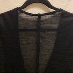 Free People Black Sheer Lace Detail Long Line V-Neck Button Down Cardigan Size M Photo 6