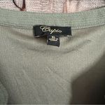 cupio  Olive Green High Low Lace Up Ruffle Midi Dress Size Extra Large Photo 8