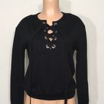 J.O.A. black lace up long sleeve sweatshirt. NWT Photo 4