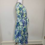 Talbots NWOT Sz 8 Floral Cotton Shirt Dress A Line Ruffled Blue Green Yellow Photo 3