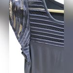 Michael Kors Mesh Flutter Sleeve Navy Cropped Pants Romper Blue Photo 3