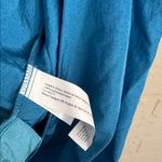 Eloquii  wrap blouse deep v neck gathered plunge collar color block NEW blue 24 Photo 5