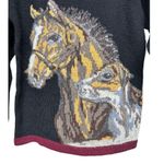 Vintage The Eagle Eye 1989 Sweater 100% Wool & Laine, Horse, Dog Women’s Large Photo 4
